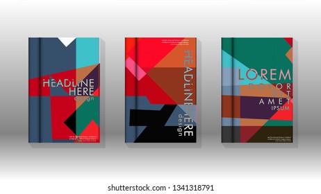 Background of abstract book cover layout. For brochures, magazines, vector templates, etc. Modern designs form geometric patterns in EPS 10