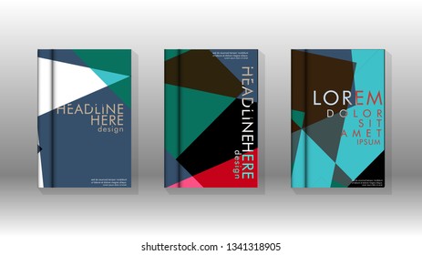 Background of abstract book cover layout. For brochures, magazines, vector templates, etc. Modern designs form geometric patterns in EPS 10