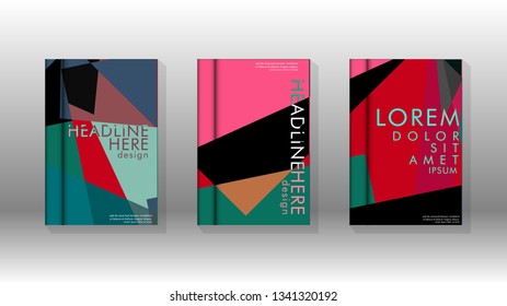 Background of abstract book cover layout. For brochures, magazines, vector templates, etc. Modern designs form geometric patterns in EPS 10
