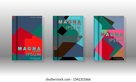 Background of abstract book cover layout. For brochures, magazines, vector templates, etc. Modern designs form geometric patterns in EPS 10