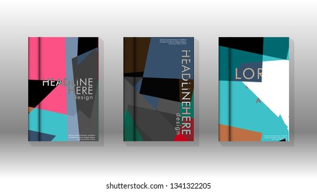 Background of abstract book cover layout. For brochures, magazines, vector templates, etc. Modern designs form geometric patterns in EPS 10