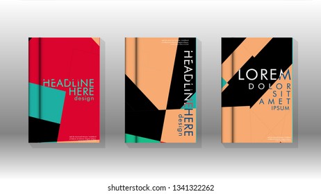 Background of abstract book cover layout. For brochures, magazines, vector templates, etc. Modern designs form geometric patterns in EPS 10