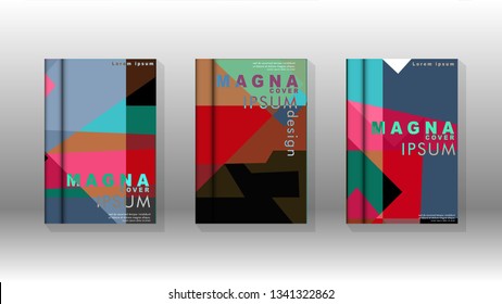 Background of abstract book cover layout. For brochures, magazines, vector templates, etc. Modern designs form geometric patterns in EPS 10