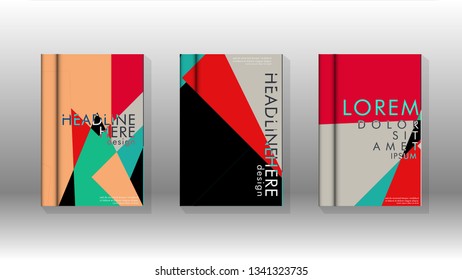 Background of abstract book cover layout. For brochures, magazines, vector templates, etc. Modern designs form geometric patterns in EPS 10