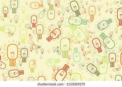 Background abstract bulb, hand drawn for design, graphic resource. Vector artwork.