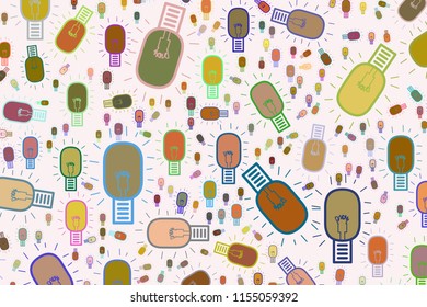 Background abstract bulb, hand drawn for design, graphic resource. Vector artwork.
