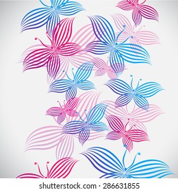 Background abstract butterfly from the lines. Vector