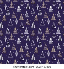 Background with abstract Christmas trees. Seamless pattern. Vector illustration