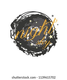 background abstract with a circle pattern with the inscription of the night sky