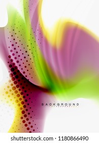 Flujo de color abstracto de fondo, diseño líquido, vector