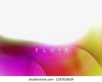 Flujo de color abstracto de fondo, diseño líquido, vector