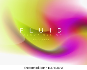 Background abstract color flow, liquid design, vector