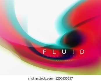 Flujo de color abstracto de fondo, diseño líquido, vector