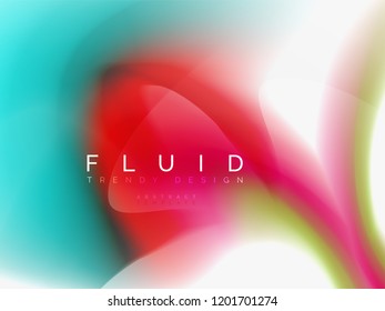 Flujo de color abstracto de fondo, diseño líquido, vector