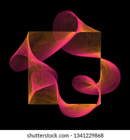 Background abstract with color gradient line art style