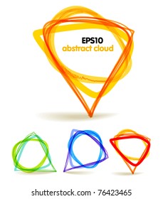 Background of abstract colorful talking hand-drawn clouds