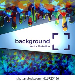 Background abstract composition art concept of colorful dots, blots and smudges, stains paint for the decoration and design cover, card, poster, artwork, creative banner.