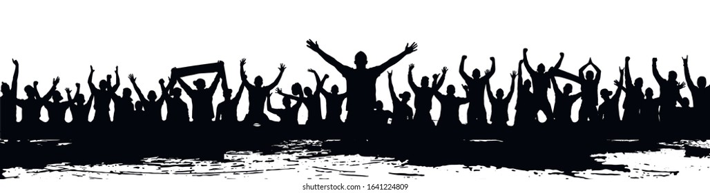 Background abstract with crowd football people. Applause people in soccer cheer party.