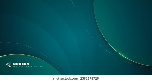 Background Abstract Design with Blue Teal and Gold Color Circle Shapes Fluid Gradient Background Shapes Composition Futuristic Design Posters. Abstract vector illustration.