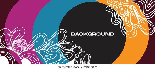 Background Abstract Design with Color and line abstract ornament for Banner, Poster Template