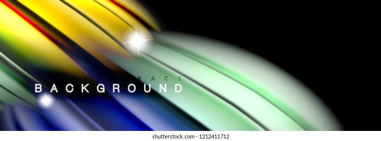 Diseño abstracto de fondo, mezcla de ondas de color líquido en negro, ilustración vectorial