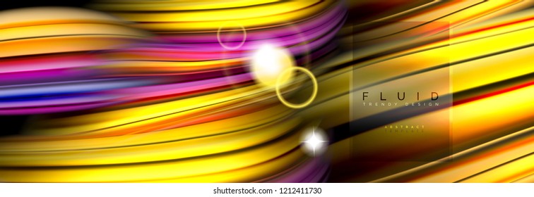 Diseño abstracto de fondo, mezcla de ondas de color líquido en negro, ilustración vectorial