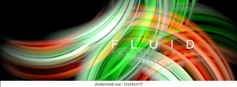 Diseño abstracto de fondo, mezcla de ondas de color líquido en negro, ilustración vectorial