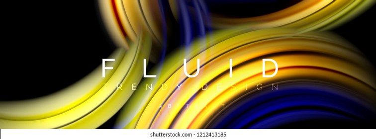 Diseño abstracto de fondo, mezcla de ondas de color líquido en negro, ilustración vectorial