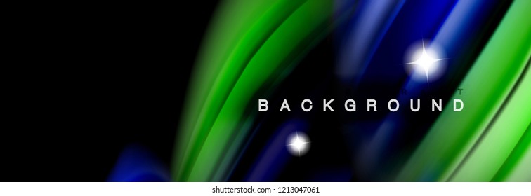 Diseño abstracto de fondo, mezcla de ondas de color líquido en negro, ilustración vectorial