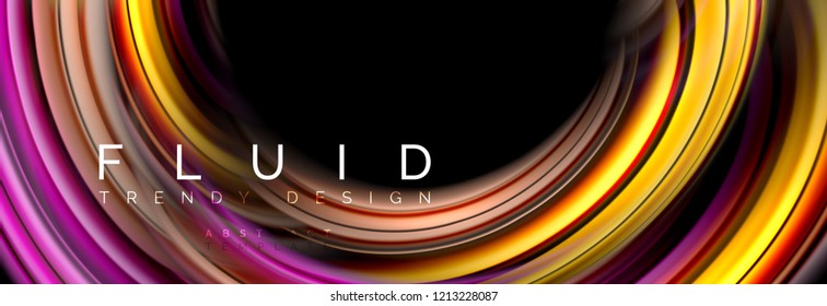 Diseño abstracto de fondo, mezcla de ondas de color líquido en negro, ilustración vectorial