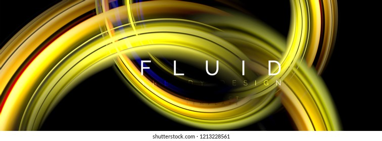 Diseño abstracto de fondo, mezcla de ondas de color líquido en negro, ilustración vectorial