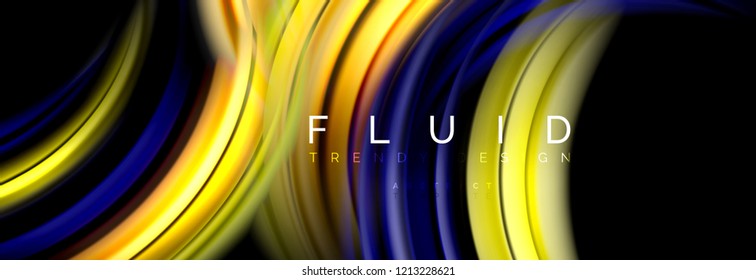 Diseño abstracto de fondo, mezcla de ondas de color líquido en negro, ilustración vectorial