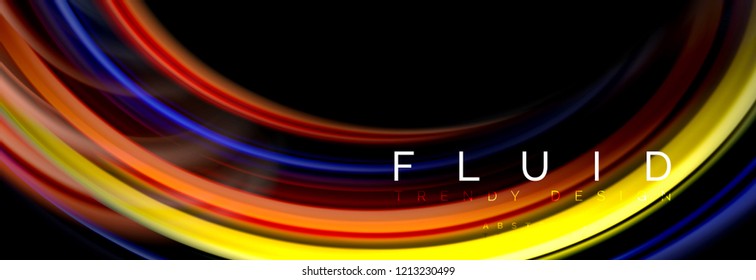 Diseño abstracto de fondo, mezcla de ondas de color líquido en negro, ilustración vectorial