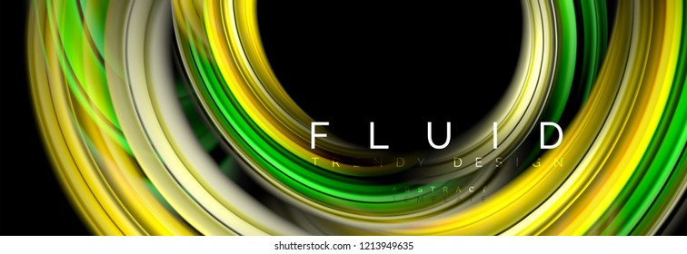 Diseño abstracto de fondo, mezcla de ondas de color líquido en negro, ilustración vectorial
