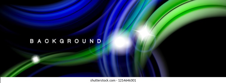 Diseño abstracto de fondo, mezcla de ondas de color líquido en negro, ilustración vectorial