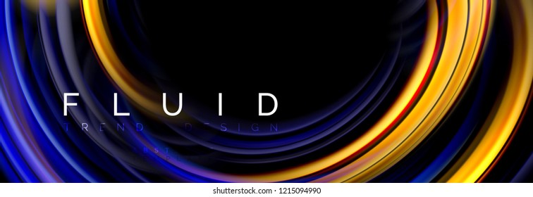 Diseño abstracto de fondo, mezcla de ondas de color líquido en negro, ilustración vectorial