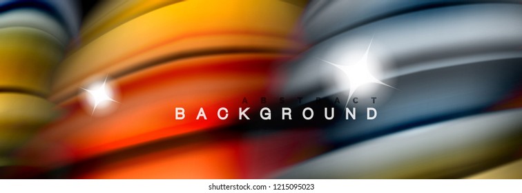 Background abstract design, flowing mixing liquid color waves on black, vector illustration
