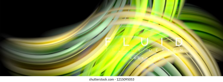 Diseño abstracto de fondo, mezcla de ondas de color líquido en negro, ilustración vectorial
