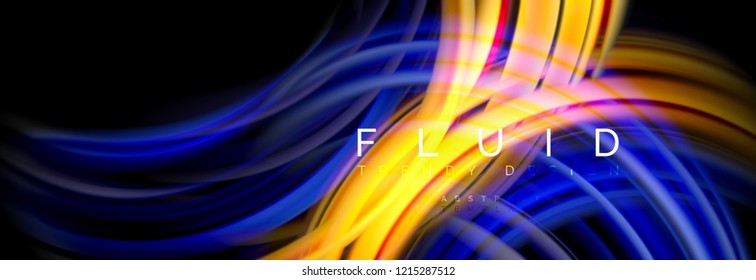 Diseño abstracto de fondo, mezcla de ondas de color líquido en negro, ilustración vectorial