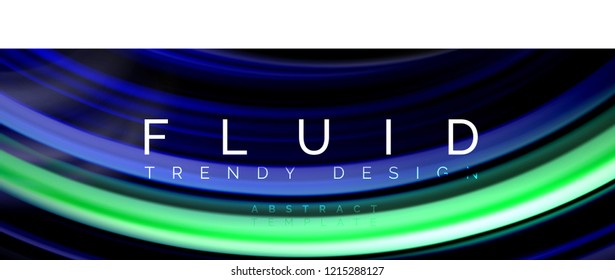 Diseño abstracto de fondo, mezcla de ondas de color líquido en negro, ilustración vectorial