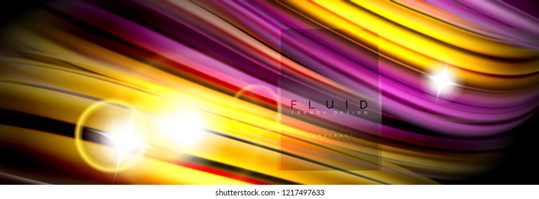 Diseño abstracto de fondo, mezcla de ondas de color líquido en negro, ilustración vectorial