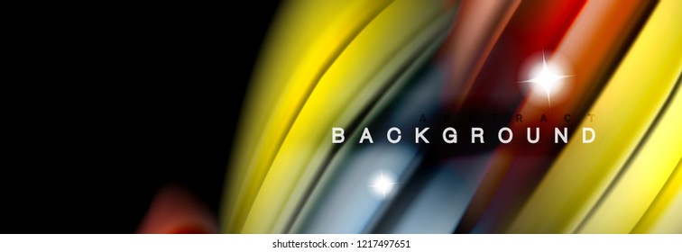 Diseño abstracto de fondo, mezcla de ondas de color líquido en negro, ilustración vectorial