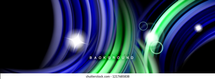 Diseño abstracto de fondo, mezcla de ondas de color líquido en negro, ilustración vectorial