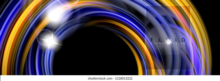 Diseño abstracto de fondo, mezcla de ondas de color líquido en negro, ilustración vectorial