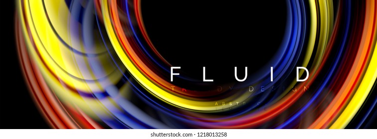 Diseño abstracto de fondo, mezcla de ondas de color líquido en negro, ilustración vectorial