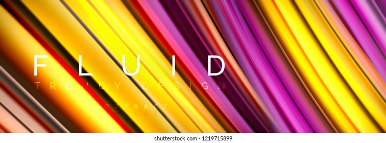 Background abstract design, flowing mixing liquid color waves on black, vector illustration