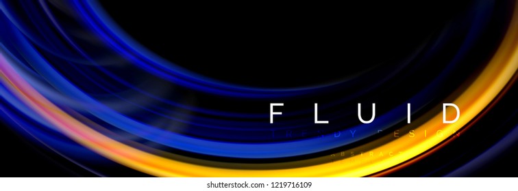 Diseño abstracto de fondo, mezcla de ondas de color líquido en negro, ilustración vectorial