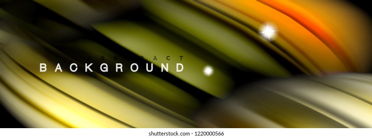 Diseño abstracto de fondo, mezcla de ondas de color líquido en negro, ilustración vectorial