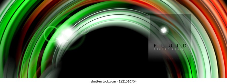 Diseño abstracto de fondo, mezcla de ondas de color líquido en negro, ilustración vectorial