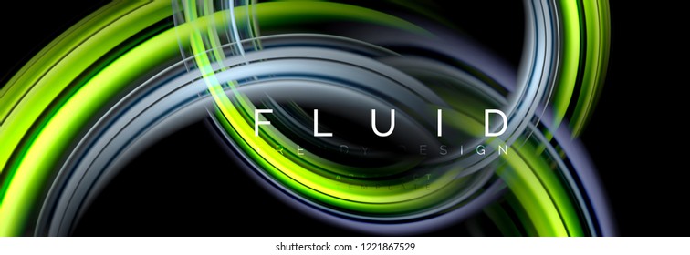 Diseño abstracto de fondo, mezcla de ondas de color líquido en negro, ilustración vectorial